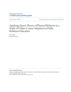 Applying Ajzen`s Theory of Planned Behavior to a Study of Online