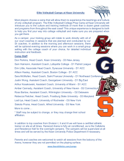 Elite Volleyball Camps at Kean University Most players choose a