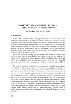 MONETARY POLICY UNDER RATIONAL