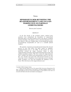 Revisiting the Reapportionment Cases to Gain Perspective on