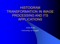 SUMMER SCHOOL ON IMAGE PROCESSING