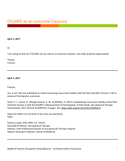 OCAIRS as an outcome measure