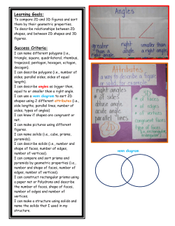 Geometry Learning Goals and Success Criteria