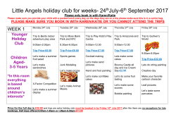 please make sure you book in with karen/katie or you
