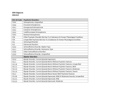 SMI Diagnosis DUG 8.0 ICD-10 Code Psychotic Disorders Bipolar