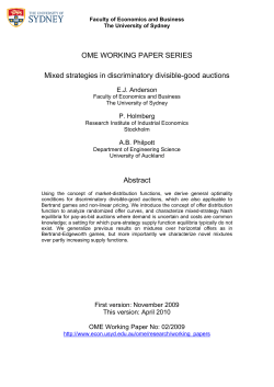 OME WORKING PAPER SERIES Mixed strategies in discriminatory