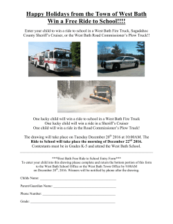 Happy Holidays from the Town of West Bath Win a Free Ride to