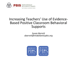 Supporting Implementation of Positive Classroom Behavioral