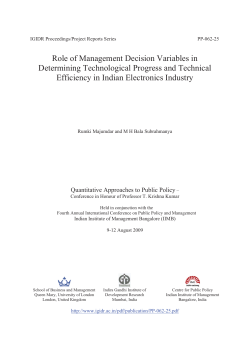 Role of Management Decision Variables in Determining