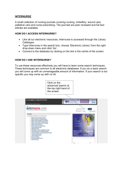 INTERNURSE A small collection of nursing journals covering
