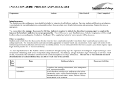 induction audit process and check list