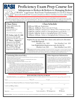 Proficiency Exam Prep Course for Salespersons to Brokers