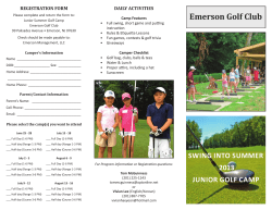 Swing into Summer 2013 Junior golF CAmp