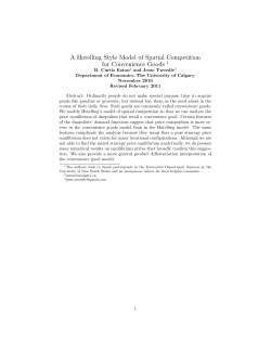 A Hotelling Style Model of Spatial Competition for Convenience