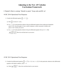 Adjusting to the New AP Calculus Curriculum Framework
