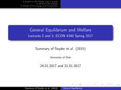 General Equilibrium and Welfare
