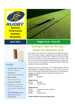 Inside Getting it right on the day&hellip; Game Day Nutrition cont.