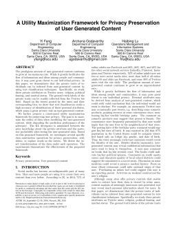 A Utility Maximization Framework for Privacy