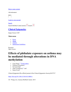 Effects of phthalate exposure on asthma may be mediated through