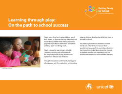 Learning through play: On the path to school success