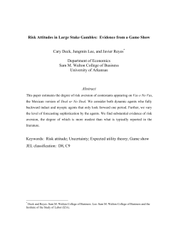 Risk Attitudes in Large Stake Gambles: Evidence from a Game Show