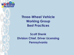 Three-Wheel Vehicle Working Group Best Practices