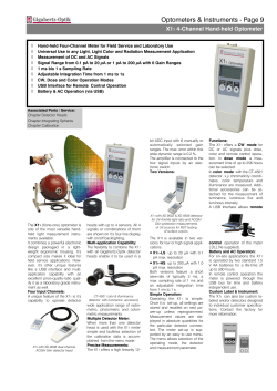the X1-1 Radiometer/Photometer Technical Data Sheet