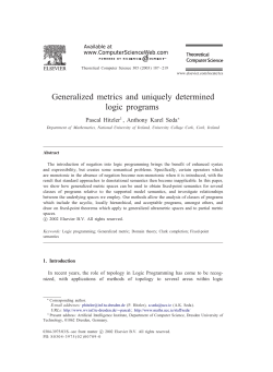 Generalized metrics and uniquely determined logic