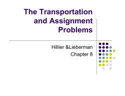 The Transportation and Assignment Problems