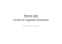 Lecture 8 phys 502 Legendre Functions