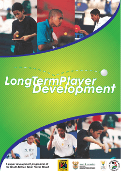 A player development programme of the South African Table Tennis