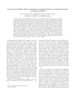 Projected and Hidden Markov Models for calculating kinetics and