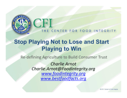 Charlie Arnot`s presentation Stop Playing Not to Lose and