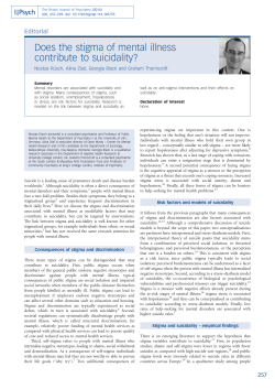 Does the stigma of mental illness contribute to suicidality?