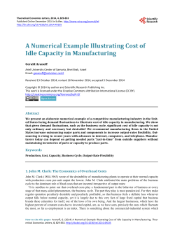 A Numerical Example Illustrating Cost of Idle Capacity in