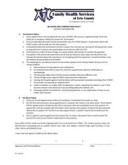 NO SHOW AND TERMINATION POLICY PATIENT INFORMATION A