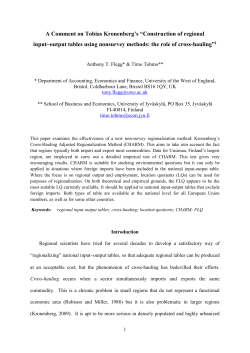 A Comment on Tobias Kronenberg`s &ldquo;Construction of regional input