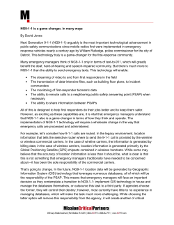 NG9-1-1 is a game changer, in many ways By David Jones Next