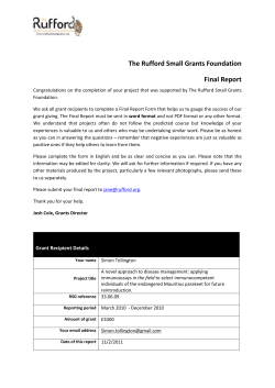 Final Report - Rufford Small Grants