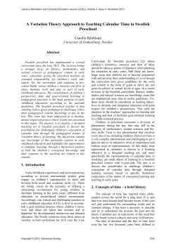 A Variation Theory Approach to Teaching Calendar Time in Swedish