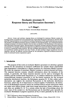 Stochastic processes II: Response theory and fluctuation theorems 1)