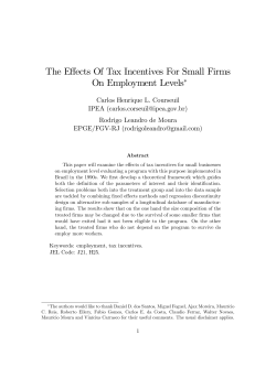 The Effects Of Tax Incentives For Small Firms On Employment Levels!