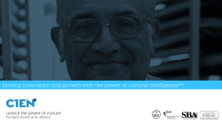 Driving innovation and growth with the power of cultural intelligence&trade;