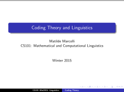 Coding Theory and Linguistics