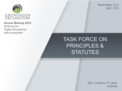 Task Force presentation Principles and Statutes