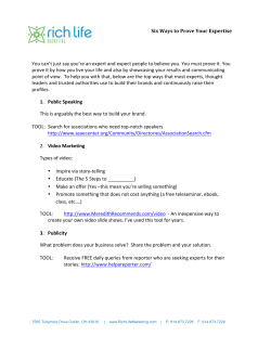 Six Ways to Prove Your Expertise