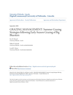 GRAZING MANAGEMENT: Summer Grazing Strategies following