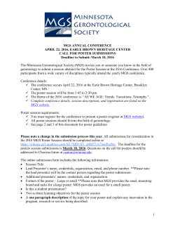 MGS ANNUAL CONFERENCE APRIL 22, 2016, EARLE BROWN