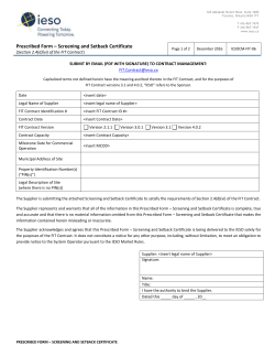 Screening and Setback Certificate