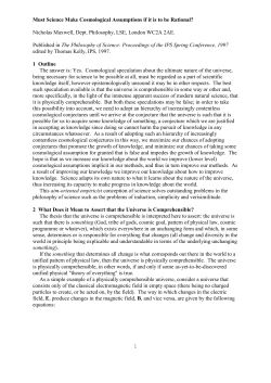 Must Science Make Cosmological Assumptions if it is to be Rational